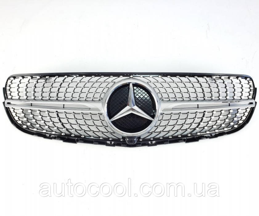 Решітка радіатора Mercedes GLC/GLC coupe X253/C253 2015-2018 г. у стилі Diamond хром