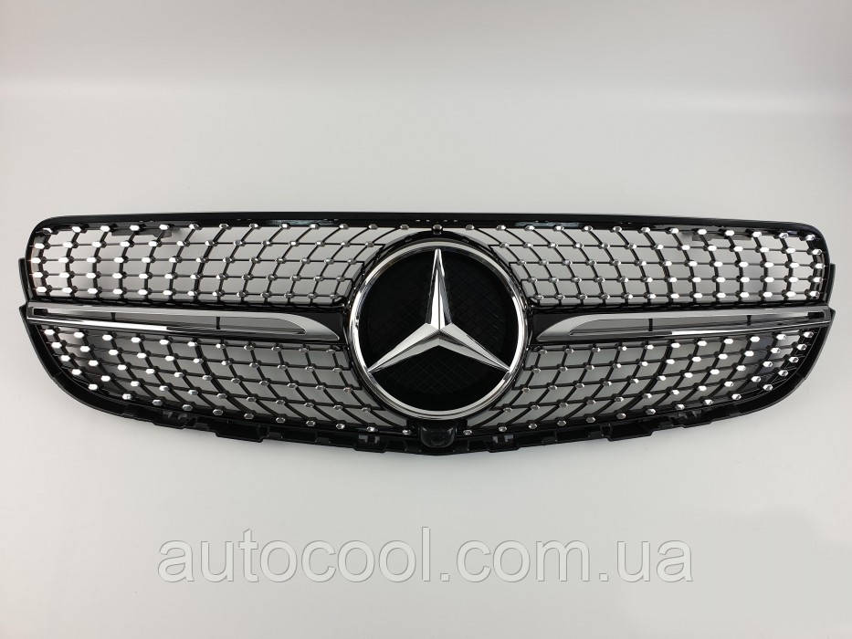 Решітка радіатора Mercedes GLC/GLC coupe X253/C253 2015-2018 г. у стилі Diamond чорна
