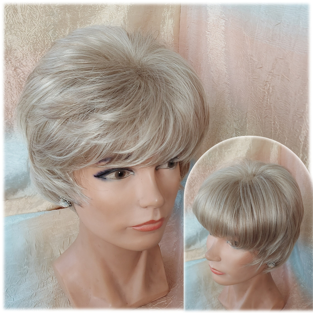 Перука короткий каскад з термоволосся платіновий блонд RG 9713- 15ВТ613, фото 1