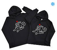 Парные худи толстовки утепленные на День святого Валентина - Коты