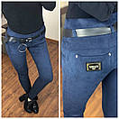 Однотонні жіночі замшеві з ефектом утяжки і кишенями на середній посадці (р. 42-50) 52bu686, фото 4