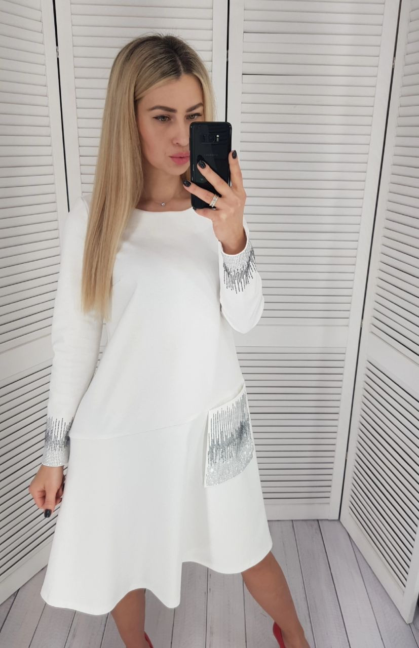 Коротко ошатне плаття з довгим рукавом чорного кольору, арт 178, фото 1