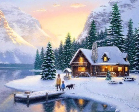Алмазна мозаїка Зимові канікули My-Art TN1104 (40 x 50 см) на підрамнику, фото 1
