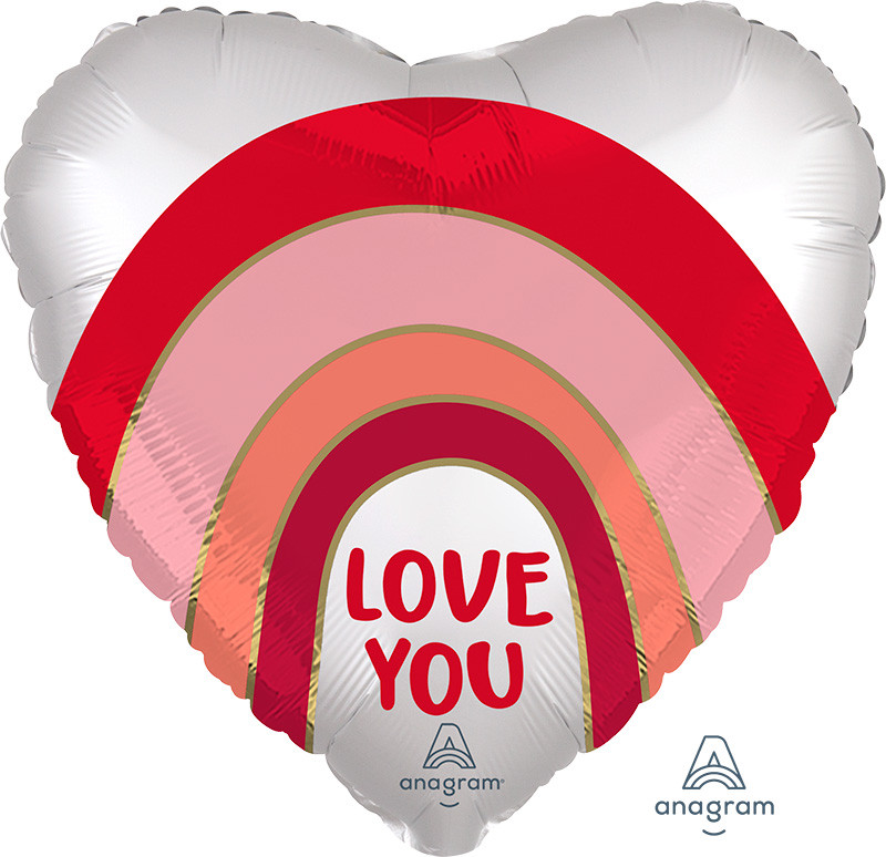 А 18" Satin Love You Rainbow Foil Balloon. Кулі Я тебе люблю — В УП 14 лютого