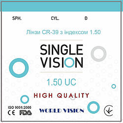 Лінза для окулярів CR-39 VISON™ з індексом 1,50 Астигматичні (без покриття)