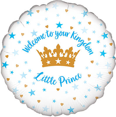 OT 18" Welcome Little Prince Stars Holographic Oaktree Foil Bal. Фольгована куля Ласкаво просимо, принц
