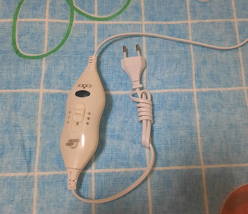 Электропростынь Electric blanket 5714 150х160 см, блакитна з вишнями, фото 3