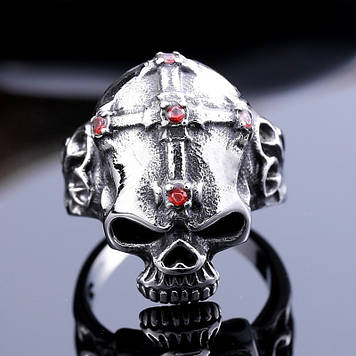 Кельтський перстень Череп Хрестоносця з титанової сталі, висока якість виробу, розмір 23