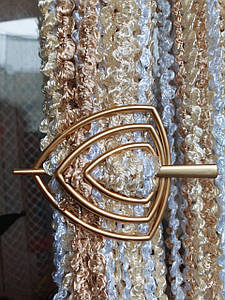 Шпилька для штор ниток трикутна золотиста матова міцний пластик