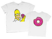 Парные футболки на День святого Валентина - Гомер и пончик