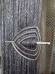 Шпилька для штор ниток трикутна срібляста двосторонній матовая/глянсова міцний пластик