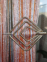 Шпилька для штор ниток квадратна золотиста з блискучим напиленням міцний пластик