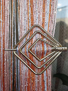 Шпилька для штор ниток квадратна золотиста з блискучим напиленням міцний пластик