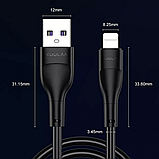 Кабель USB - Apple Lightning (1 м) шнур швидкої зарядки та передачі даних KUULAA Black, фото 3
