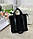Велика жіноча сумка шоппер формату А4 стильна чорна замша+екошкіра, фото 2