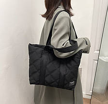Жіноча сумка-шопер Ромбик Чорний, фото 2