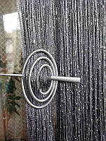 Шпилька для штор ниток овальна срібляста матова міцний пластик