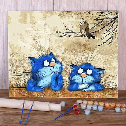 Картина за номерами "Два коти". Розмір картини 50*40 див., фото 2