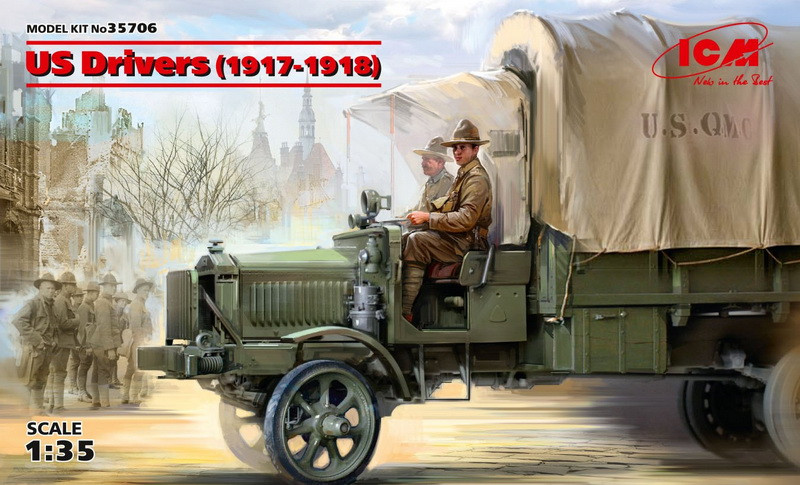 Пластикова модель 1/35 ICM 35706 американські водії (1917-1918) (2 фігурки), фото 1