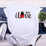 Жіноча футболка з двома серцями. Футболка на день Валентина, фото 3