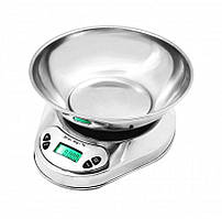 Кухонні металеві ваги Xf01 до 5 кг з чашею та підсвічуванням