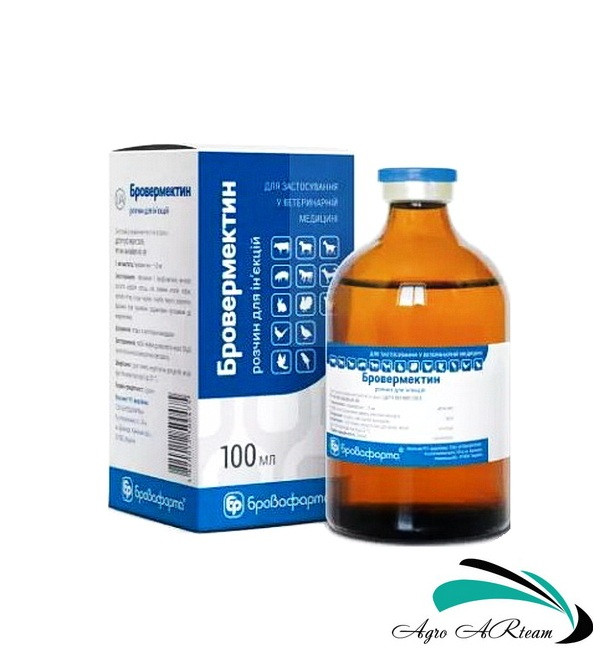 Бровермектин -1%(івермектин), 100 мл, протипаразитарний препарат, Бровафарма