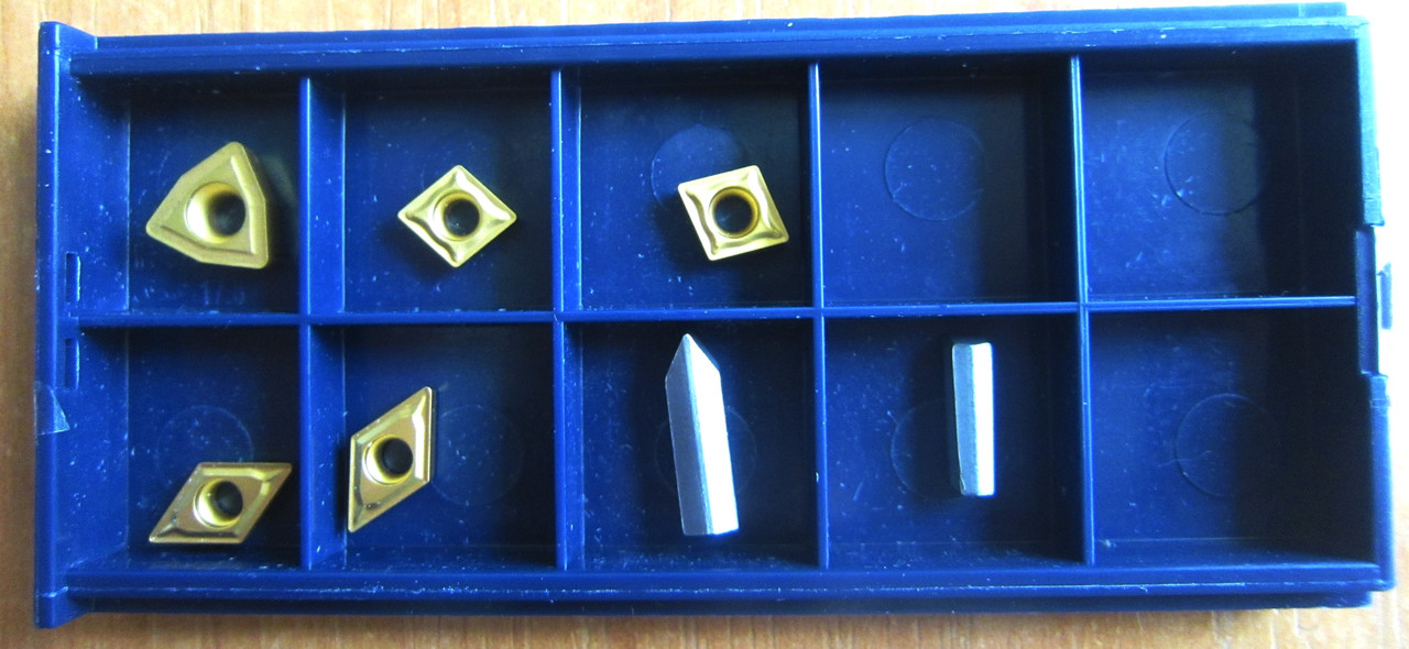 Пластини твердосплавні змінні 7 шт з карбіду для набору токарних різців для металу із 7 шт 10х10 мм