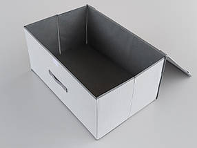 Коробка-органайзер Ш 60*Д 30*40 див. Колір сірий для зберігання одягу, взуття чи невеликих предметів, фото 3