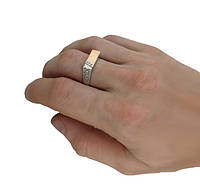Мужской серебряный перстень с золотой вставкой