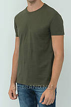 48,50,52,54,56. Чоловіча однотонна футболка, преміум якість, 100% cotton - колір хакі, фото 2