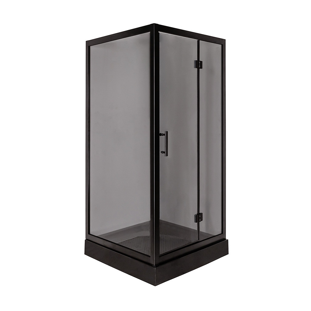 Квадратна душова кабіна INSANA Chiara 100х100, чорний піддон, чорний профіль, тоноване скло 6 мм