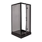 Квадратна душова кабіна INSANA Chiara 90x90, чорний піддон, чорний профіль, тоноване скло 6 мм, фото 3