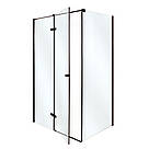 Прямокутна душова кабіна 120х80 INSANA Adriana black, без піддону, чорний профіль, скло 6 мм, розпашна, фото 3