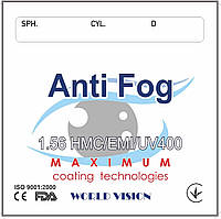 Линза для очков VISION Anti Fog с индексом 1,56 (с покрытием HMC+EMI+UV400) Астигматика