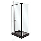 Прямокутна душова кабіна 100х80 INSANA Riccarda, чорний профіль, чорний низький піддон, скло 6 мм, фото 2