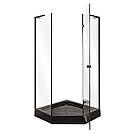 П'ятикутна душова кабіна 100х100 INSANA Romilda, чорний профіль, чорний піддон, скло 6 мм, фото 2