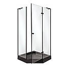 П'ятикутна душова кабіна 100х100 INSANA Romilda, чорний профіль, чорний піддон, скло 6 мм, фото 3