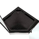 П'ятикутна душова кабіна 100х100 INSANA Romilda, чорний профіль, чорний піддон, скло 6 мм, фото 4