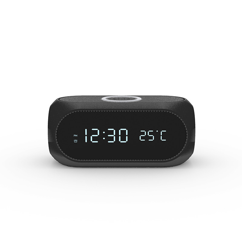 Бездротова зарядка з LED годинником, будильником, термометром та USB Type C Hitech Wireless Charger 10W QI W228