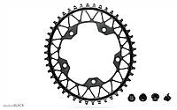 Звезда шатунов absoluteBLACK Gravel 1X OVAL 44T 110/5 + болты, черная (GROV44/110/5BK)