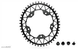 Зірка шатунів absoluteBLACK Gravel 1X OVAL 44T 110/5+ болти, чорна (GROV44/110/5BK)