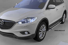 Бокові пороги Rainbow для Mazda CX-9 (2007-2016) Алюміній (2 шт.)