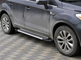 Бокові пороги Allmond Grey для Ford Kuga 2008-2013 алюміній (2 шт.)