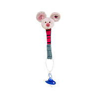Іграшка м'яка - тримач для пустушки Crazy Mousy, 15 см