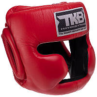 Шлем боксерский с полной защитой кожаный TOP KING Full Coverage S-XL цвет красный