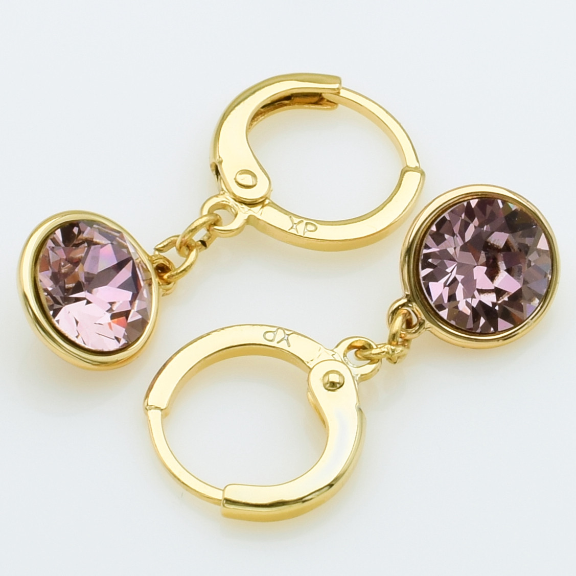 XUPING Сережки Позолота 18к Камені Swarovski, Висота 2.7см, Ширина 0.9см