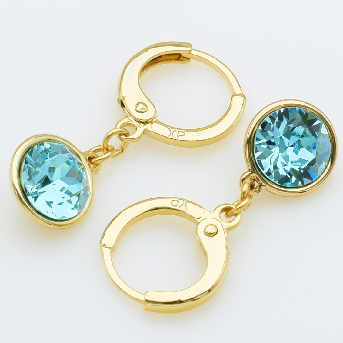 XUPING Сережки Позолота 18к Камені Swarovski Ширина 2.7см, Висота 0.9см