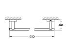 Тримач для рушників GROHE Essentials Cube 40509001 600мм металевий хром, фото 2