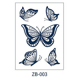 Juice (Пігментаційні). Флеш Тату. 16*11 См. Тимчасова, Перевідна, Набір, Метелики, Старі Скули, Old School, Zb-003 (S)