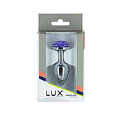 Металевий анальний штекер Lux Active з трояндою - Rose Anal Plug - Purple, vibroopul як подарунок, фото 4